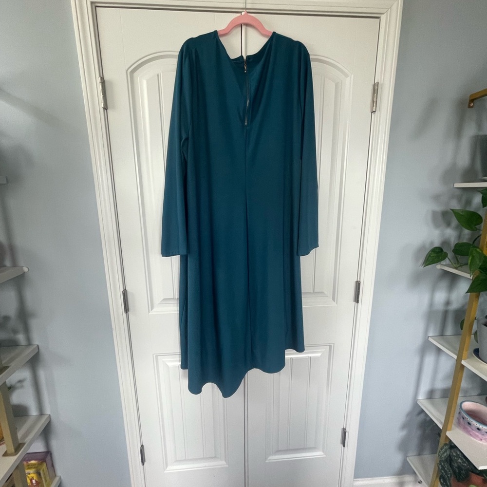 Love Scarlett Teal Green Asymmetrical Dress 2X - Picture 3 of 6